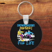 Snowboarden Snowboard Ehe Ehefrau Husband Snowb Schlüsselanhänger (Vorderseite)