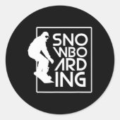 Snowboarden Snowboard Geschenk Liebe Snowboarden Runder Aufkleber (Vorderseite)