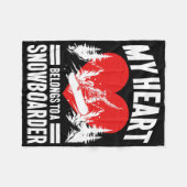 Snowboarden Snowboard Girlfriend Ehefrau Mein Herz Fleecedecke (Vorderseite (Horizontal))