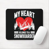 Snowboarden Snowboard Girlfriend Ehefrau Mein Herz Mousepad (Mit Mouse)