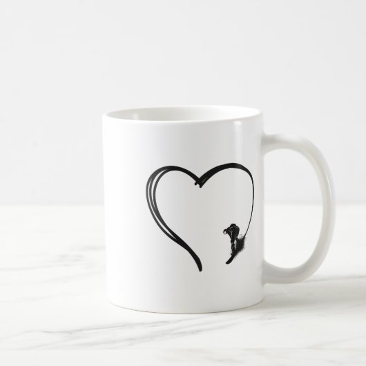 Snowboarden Snowboard Herz Kaffeetasse (Rechts)