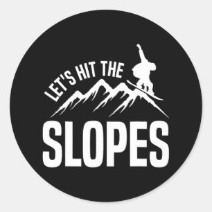 Snowboarden Snowboard Lassen Sie uns die Pisten er Runder Aufkleber