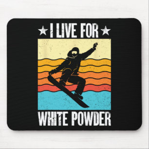 Snowboarden Snowboard Outfit ich lebe für White Po Mousepad
