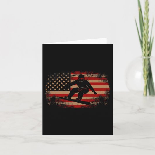 Snowboarden Snowboard Patriotic Vintag American Karte (Vorderseite)