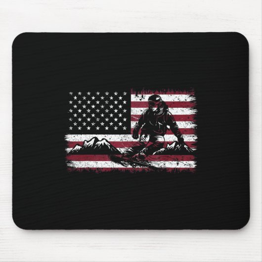 Snowboarden Snowboard Patriotic Vintag American Mousepad (Vorne)