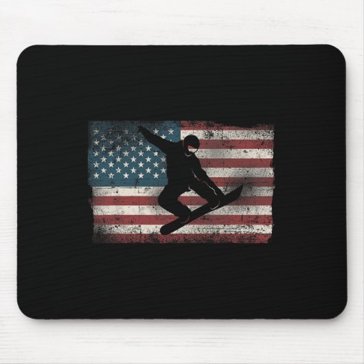 Snowboarden Snowboard Patriotic Vintag American Mousepad (Vorne)