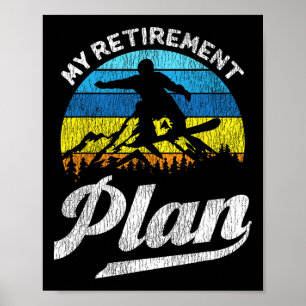 Snowboarden Snowboard Ruhestand Vintage Retro Mein Poster
