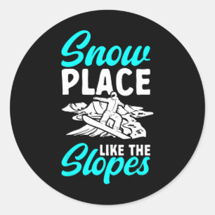 Snowboarden Snowboard Schneeplatz wie die Pisten Runder Aufkleber