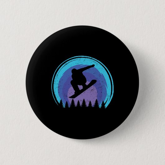 Snowboarden Snowboard Snowboarder Silhouette Grun Button (Vorderseite)