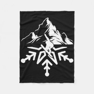 Snowboarden Snowboard Snowflake Vintag Retro Fleecedecke