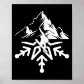Snowboarden Snowboard Snowflake Vintag Retro Poster (Vorne)