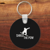 Snowboarden Snowboard T-Shirt schüttelte die Pow Schlüsselanhänger (Vorderseite)