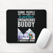 Snowboarden Snowboard Vintag Ehe Ehefrau Buddy Mousepad (Mit Mouse)