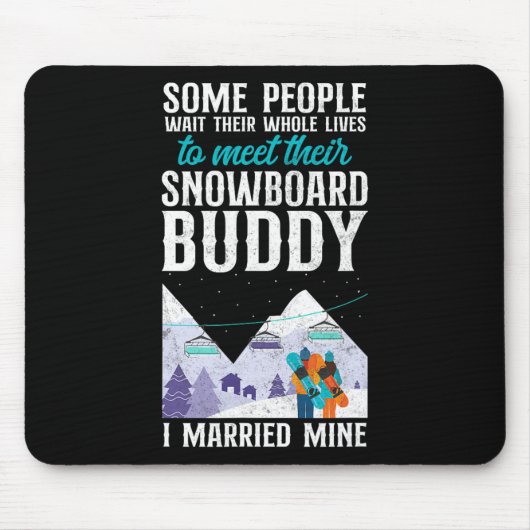 Snowboarden Snowboard Vintag Ehe Ehefrau Buddy Mousepad (Vorne)