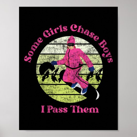 Snowboarden Snowboard Vintag Girl Retro Irgendwas  Poster (Vorne)