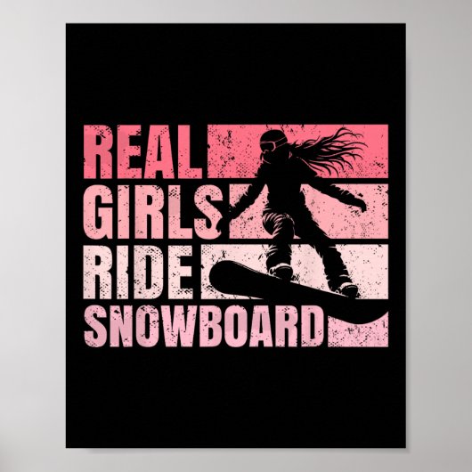 Snowboarden Snowboard Vintag Girl Ride Poster (Vorne)