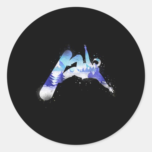 Snowboarden Snowboard Vintag Mountain Runder Aufkleber (Vorderseite)