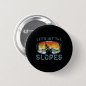 Snowboarden Snowboard Vintag Retro-Goggles Lasst u Button (Vorne & Hinten)