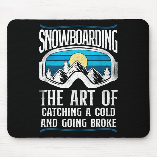Snowboarden Snowboard Vintag Retro Goggles Mousepad (Vorne)