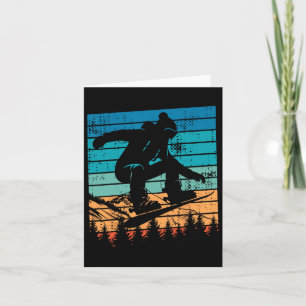 Snowboarden Snowboard Vintag Retro Mountain Karte
