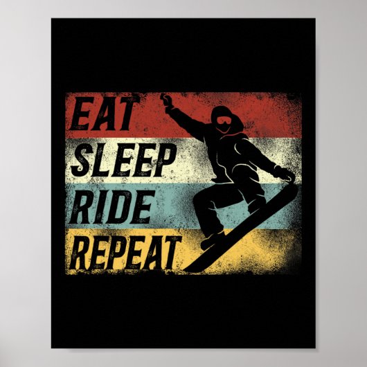 Snowboarden Snowboard Vintag Retro Ride Poster (Vorne)