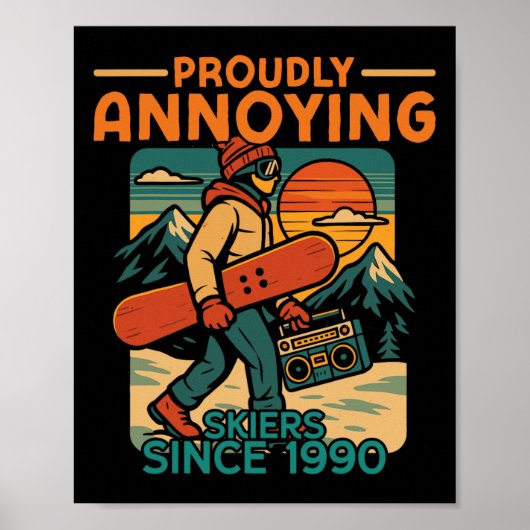 Snowboarden Snowboard Vintag Retro Stolz Annoy Poster (Vorne)