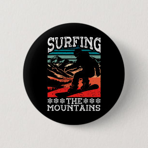 Snowboarden Snowboard Vintag Retro Surfen M Button