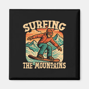 Snowboarden Snowboard Vintag Retro Surfen M Magnet