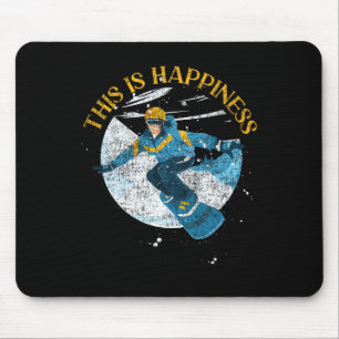 Snowboarden Snowboard Vintage Das Ist Glück Mousepad
