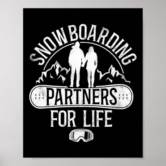 Snowboarden Snowboard Vintage Ehe Poster (Vorne)