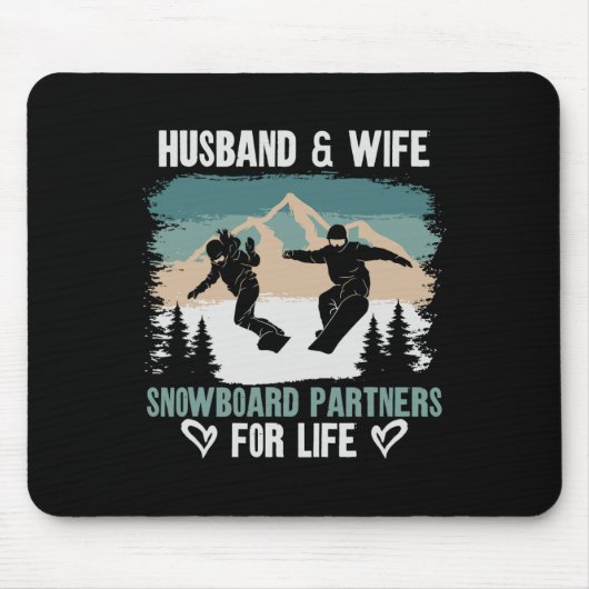 Snowboarden Snowboard Vintage Ehefrau Eheschließun Mousepad (Vorne)