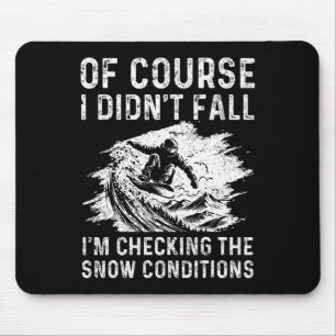 Snowboarden Snowboard Vintage Ich Bin Nicht Hingef Mousepad