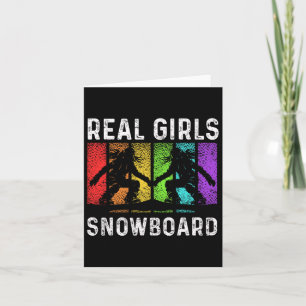 Snowboarden Snowboard Vintage Retro Echte Mädchen Karte