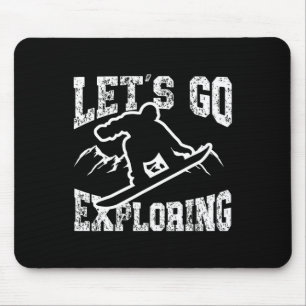 Snowboarden Snowboard Vintage Retro Lass uns gehen Mousepad