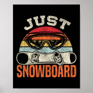 Snowboarden Snowboard Vintage Retro Nur Snowboar Poster