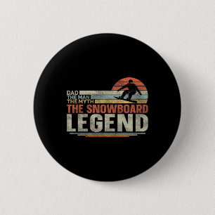Snowboarden Snowboard Vintage Retro Papa 1  Button