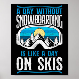 Snowboarden Snowboard Vintage Retro Ski Skifahren  Poster