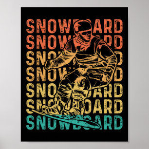 Snowboarden Snowboard Vintage Retro Snowboard Poster