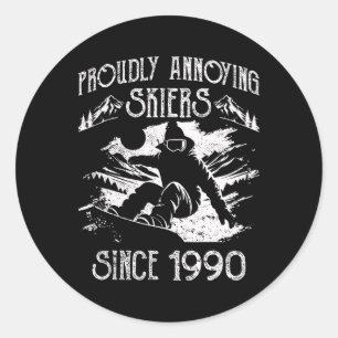 Snowboarden Snowboard Vintage Stolz Ärgerlich Sk Runder Aufkleber