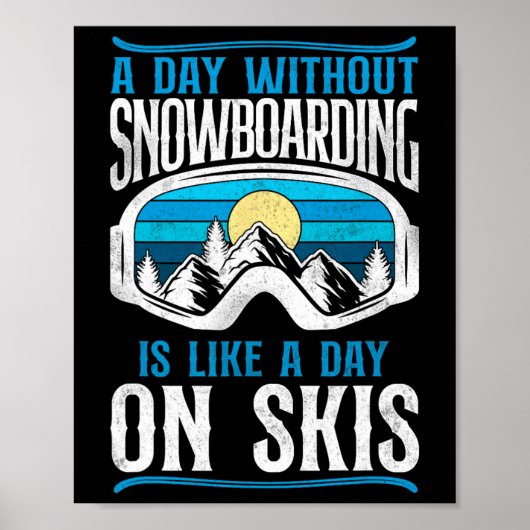Snowboarden Snowboard Vintages Retro Skifahren Go Poster (Vorne)