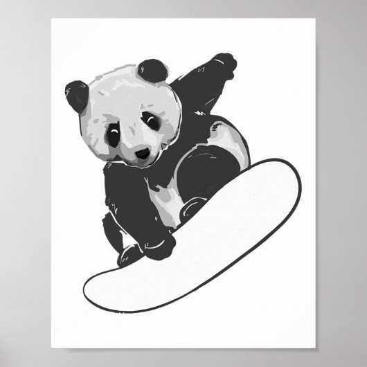 Snowboarden Snowboarden Panda Funny Geschenk Poster (Vorne)