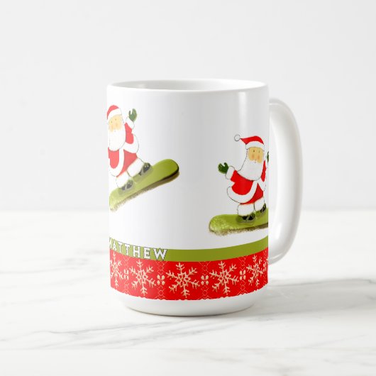 Snowboarden Snowboarden Weihnachten Kaffeetasse (VorderseiteRechts)