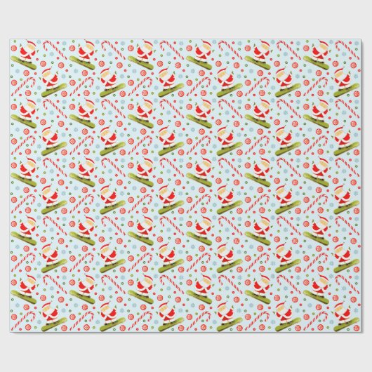 Snowboarden Snowboarder Weihnachtsgeschenk Geschenkpapier (Flach)