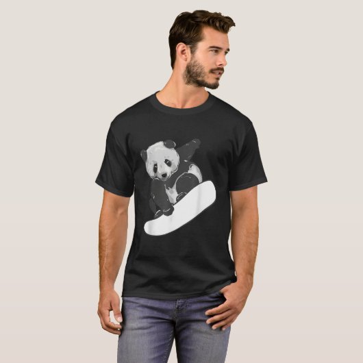 Snowboarden Snowboarding Panda T-Shirt (Vorne ganz)