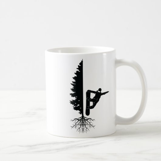 Snowboarden Snowborder Off Piste Tree 1 Kaffeetasse (Rechts)