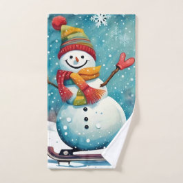 Snowboarden Snowman Handtuch