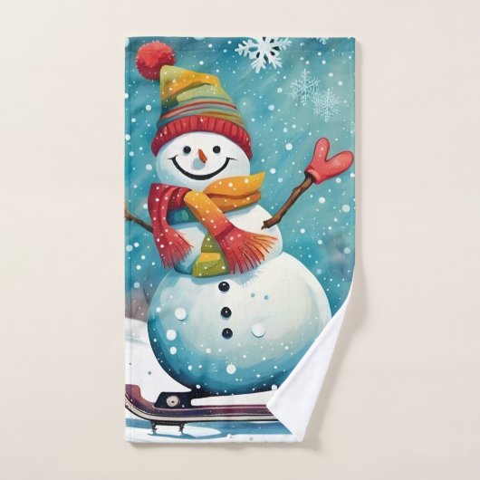 Snowboarden Snowman Handtuch (Handtuch)