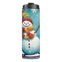 Snowboarden Snowman - Thermal Tumbler