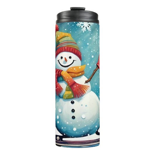 Snowboarden Snowman - Thermal Tumbler Thermosbecher (Vorderseite)