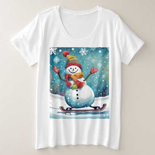 Snowboarden Snowman - Women's Plus Size T - Shirt (Design vorne)